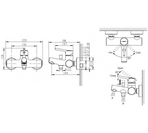 Смеситель Bravat Palace F6172217CP-01-RUS