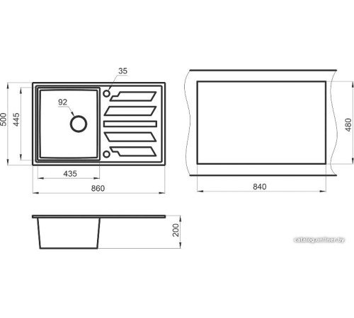 Кухонная мойка Granula GR-8601 базальт