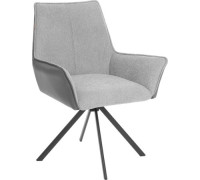 Стул с подлокотниками TetChair Мурано опора 360 велюр/букле HYP/экокожа, светло-серый/графит