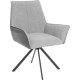 Стул с подлокотниками TetChair Мурано опора 360 велюр/букле HYP/экокожа, светло-серый/графит