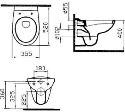 Унитаз Vitra Normus 6855B003-0101 без сиденья