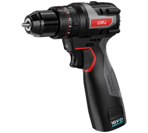 Ударная дрель-шуруповерт Deli EDE-CZ16-1D2 с 2-мя АКБ
