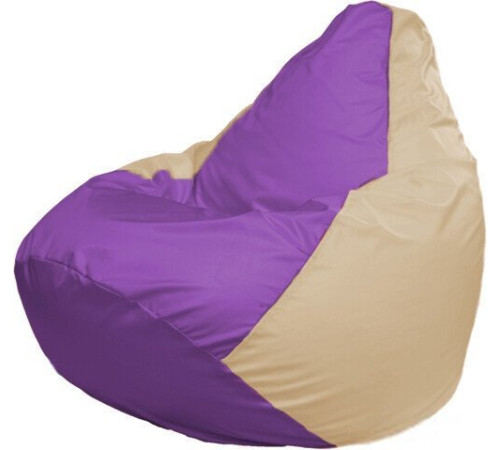 Кресло-мешок Flagman Груша Макси Г2.1-107 бежевый/сиреневый