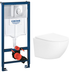 Унитаз подвесной Lauter Sulzdorf + GROHE Rapid SL 38721001 белый с микролифтом