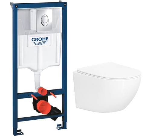 Унитаз подвесной Lauter Sulzdorf + GROHE Rapid SL 38721001 белый с микролифтом