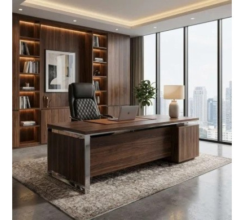 Офисное кресло AksHome Lorean черная экокожа/хромированный металл