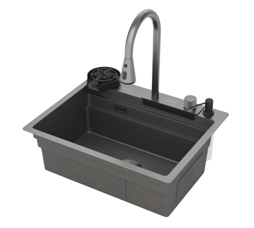 Кухонная мойка Roxen Stage Plus 560250-60-BS многофункциональная 8 в 1 60*48/текстурный графит