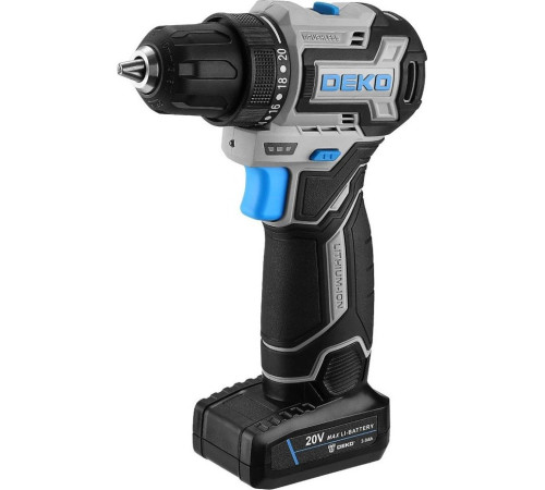 Дрель-шуруповерт Deko Loner 20V PRO 085-1010 с 2-мя АКБ, кейс