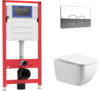 Унитаз подвесной Oliveeka OL-MQ1216R22-CR хром