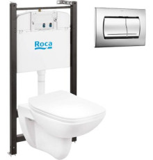 Унитаз подвесной Roca Debba 893104970 + 8901150B1 с кнопкой