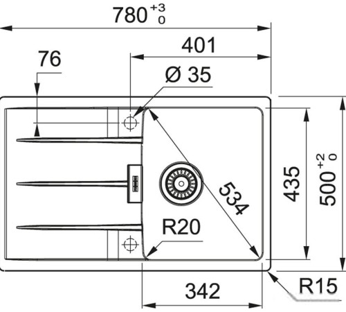 Кухонная мойка Franke Centro CNG 611/211-78 Fragranite 114.0639.684 черный матовый