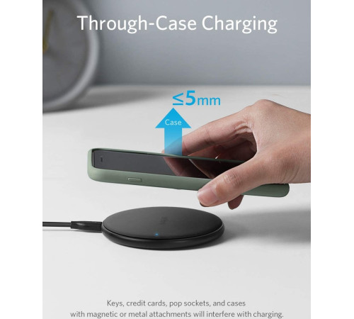 Беспроводное зарядное Anker 313 Wireless Charger Pad A2503 черный