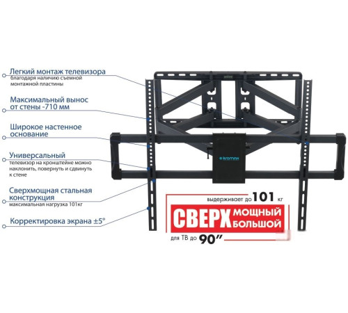 Кронштейн для телевизора Kromax ATLANTIS-75 черный