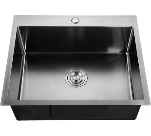 Кухонная мойка GranFest Metal нержавеющая сталь AISI 304 PVD GF-6545 Графит с сифоном