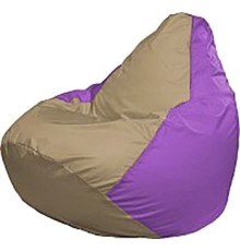 Кресло-мешок Flagman Груша Мега Super Г5.1-84 тёмно-бежевый/сиреневый