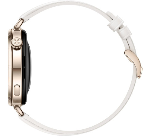 Умные часы Huawei Watch GT 6 41 мм золотистый, с белым кожаным ремешком, международная версия
