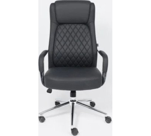 Офисное кресло AksHome Lorean черная экокожа/хромированный металл