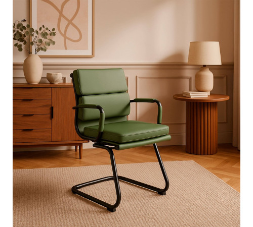 Офисное кресло AksHome Indigo CF экокожа, зеленый/черный