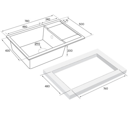 Кухонная мойка Paulmark Flugen 60 PM317850-BLM