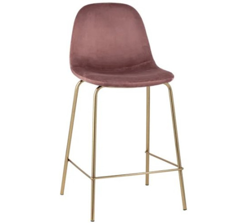 Стул Stool Group Валенсия SN полубарный OS-001CB HLR-44 велюр розовый/золотые ножки