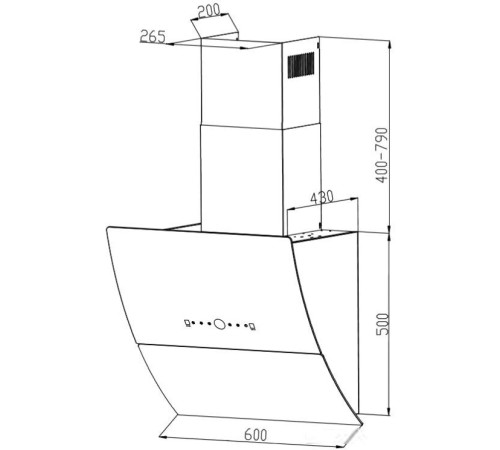 Кухонная вытяжка Grand Turino GC 60 черный