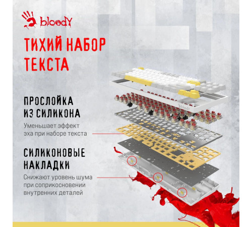 Клавиатура A4Tech Bloody S87 Energy White Bloody BLMS Red Plus