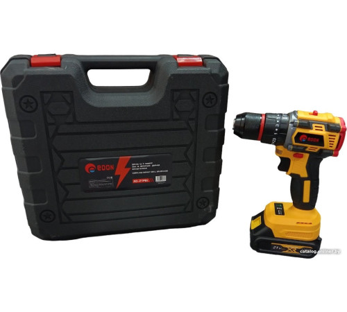 Дрель-шуруповерт Edon AD-21PBL с 2-мя АКБ, кейс, набор оснастки
