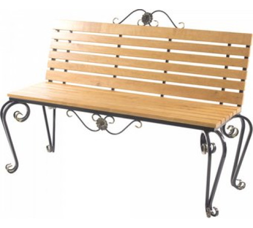 Скамейка AMC A1 1А1 131x58x89 черный/светлое дерево