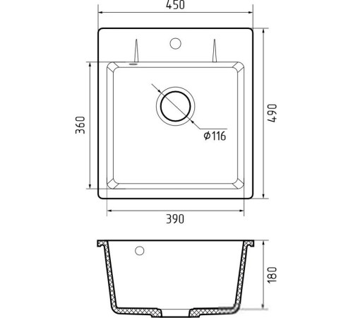 Кухонная мойка GranFest Urban GF-UR-245 черный