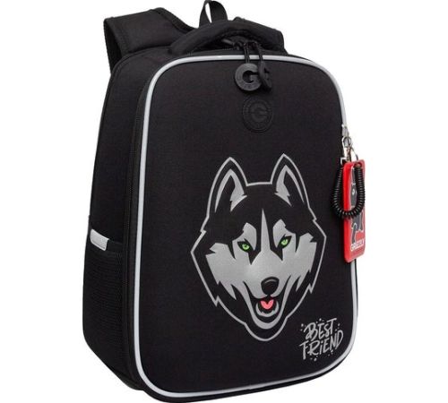 Школьный рюкзак Grizzly RAw-595-10 черный/серый