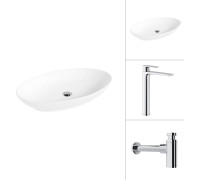 Умывальник Lauter 21571 + Reef 21CK8678C с сифоном 21635CH хром