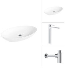 Умывальник Lauter 21571 + Reef 21CK8678C с сифоном 21635CH хром