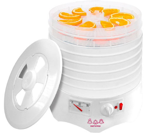 Сушилка для овощей и фруктов Мастерица EFD-0602VM 6 белых поддонов + 2 прозрачных поддона + поддон для пастилы