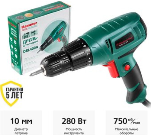 Дрель-шуруповерт Hammer DRL400A