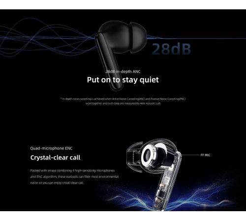 Наушники QCY T13 ANC 2 черный