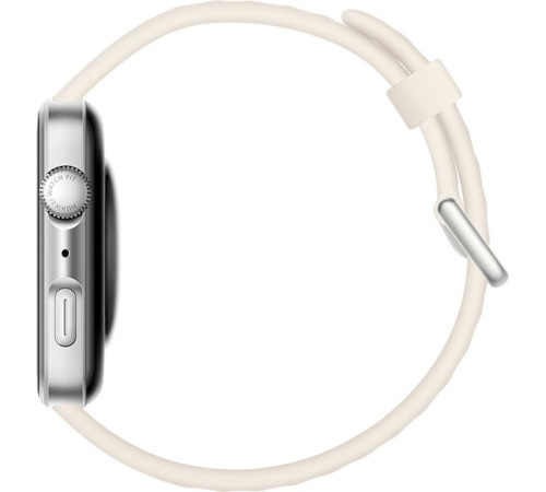 Умные часы Huawei Watch FIT 4 серебристый, с бежевым силиконовым ремешком, международная версия