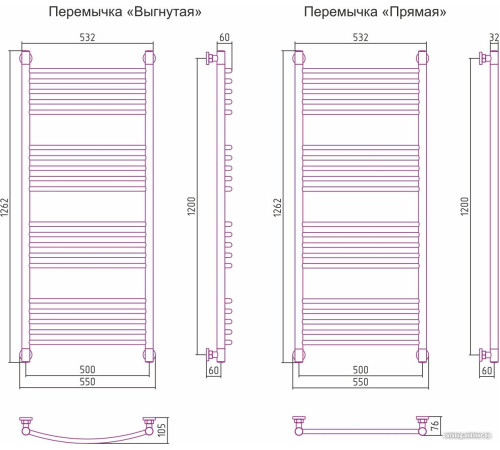 Полотенцесушитель Сунержа Богема+ 1200x500 071-0220-1250