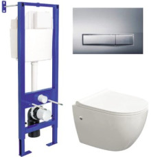 Унитаз подвесной Berges Wasserhaus Atom Line 410 042447 с кнопкой