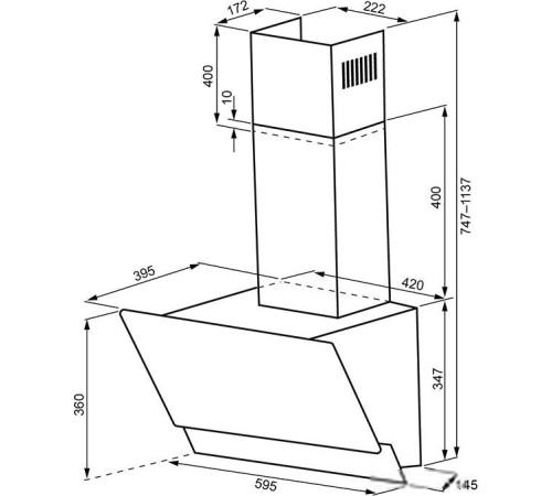 Кухонная вытяжка Krona Alva 600 S черный