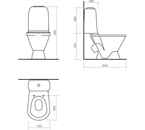 Унитаз напольный Sanita Самарский WC.CC/Samarsky/1-P/WHT.G/S1 с сиденьем
