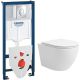 Унитаз подвесной Lauter Vortex 2110830+GROHE Rapid SL 38721001+37131000 с кнопкой овальная, хром