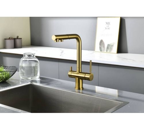 Смеситель Paulmark Serpentine Se213222-BG золото/брашированное золото