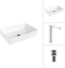 Умывальник Lauter 21487-50 + Rio 21AM12672 с донным клапаном 21190CH хром