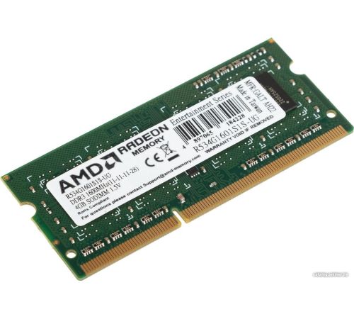Оперативная память AMD 4GB DDR3 SODIMM 1600 МГц R534G1601S1S-UG