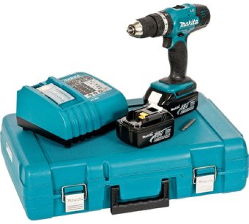 Ударная дрель-шуруповерт Makita DHP453RFE с 2-мя АКБ, кейс