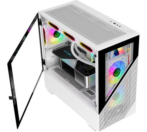 Корпус 1stPlayer DK D7 D7-WH-3F1-W