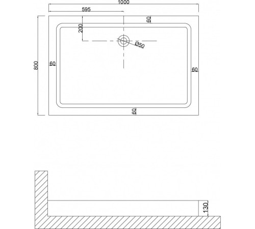 Душевой поддон Niagara NG-P1080-14Q 100x80