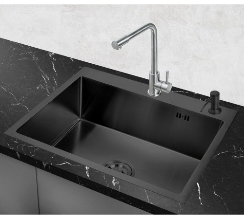 Кухонная мойка РМС MR-5843BL с корзиной и дозатором