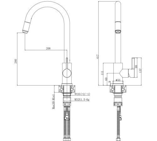 Смеситель Voda Vessel VSL519G