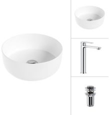 Умывальник Lauter 21499-31 + Moon 21СK81691C с донным клапаном 21190CH хром